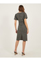 Tweed Puff Sleeves Sheath Knee-Length Dress - 5