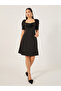 Corsage Detail Puff Sleeves A-Line Mini Dress - 2