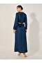 Lace Detail V-Neck A-Line Belted Kaftan - 5