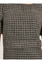 Tweed Puff Sleeves Sheath Knee-Length Dress - 4
