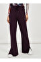 Solid Drawstring Waist Flared Joggers with Side Slit - 2
