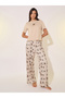 Butterfly Print Round Neck T-Shirt and Pyjama Set