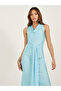 Satin Cowl Neck Sleeveless Mermaid Maxi Dress - 3