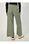 Straight Fit Mid Rise Cross Panel Pants with Belt - 5