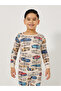 Graphic Print Round Neck T-Shirt and Shorts Pyjama Set - 2