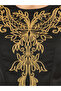 Embroidered Panel Wide Leg Jumpsuit with Tie Belt - 3