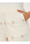 Embroidered Mid Rise Relaxed Fit Pants with Scalloped Hem - 4