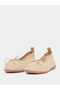 Textured Slip-On Bow Detail Ballerina Shoes - 3