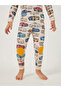 Graphic Print Round Neck T-Shirt and Shorts Pyjama Set - 5