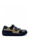 153 Orthopedic 100% Genuine Leather Boy's Navy Blue/Beige Summer Shoes