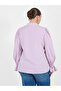 Plus Size Striped Shirt with Flared Elasticated Balloon Sleeves - 5
