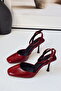 Dupe Square Toe Back Open Stiletto Evening Dress Heeled Women's Shoes - 4