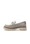 Women's Genuine Leather Buckle Detailed Casual Shoes 25Y D25Ya-3695 Z Gray - 2