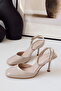 Dupe Square Toe Back Open Stiletto Evening Dress Heeled Women's Shoes - 3