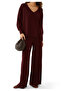 Burgundy Wide Leg Sweatpants - 2