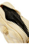 Crocodile Patterned Heart Micro Crossbody Bag - Cream - 5