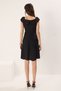 Black Straight Hem Waist Opening Mini Woven Dress Twoss25El00130 - 4