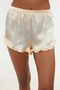 Ekru Fırfırlı İp Askılı Saten Şortlu Dokuma Pijama Takımı THMSS22PT0274 - 5