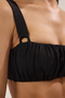 Siyah Drapeli Bralette Kaplı Bikini Üstü TBESS25BU00045 - 3