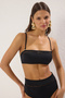 Siyah Şeritli Straplez Kaplı Bikini Üstü TBESS25BU00066 - 2