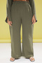 Khaki Bowknot Muslin 100% Cotton Woven Plus Size Top and Bottom Set Tbbss25Cp00009 - 4