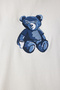 Women's Ecru Teddy Bear Embroidered Cotton Oversize Knitted T-Shirt Cr00460 - 5