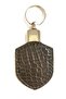 Genuine Leather Keychain Black Python Printed - 3