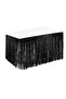 Black Tasseled Metallized Table Skirt Metallic Foil 75cm X 400cm