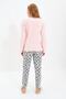 Somon Pamuklu Nakışlı Örme Pijama Takımı THMAW21PT0646 - 6