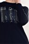 Women's Battal Stone Navy Blue Hijab Tracksuit Set - 2