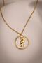 Gold Necklace with White Enameled Owl Figure - 2