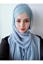 Women's Hijab Single Strap Glittered Ready Trend Shawl Baby Blue - 2