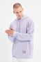 Lila Oversize/Geniş Kesim Kapüşonlu İçi Polar/Sıcak Tutan Sweatshirt TMNAW21SW2005 - 2