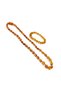Certified Amber Necklace and Bracelet Set with Spare Clip Gift, Flat Honey Baby Teeth Necklace for 0-6 Years Old