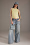 Light Yellow Ribbed Fitted/Body-Sitting Knitted Undershirt Twoss25Al00032 - 2