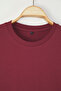 Bordo Regular Fit Crop Büyük Beden T-shirt TBBSS25BF00061 - 6