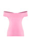 Pembe Gül Detaylı Fitted/Vucuda Oturan Esnek Örme Bluz TWOSS25BZ00041 - 6