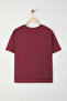 Bordo Regular Fit Crop Büyük Beden T-shirt TBBSS25BF00061 - 8