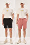Black-Dry Rose Basic Regular Cut Plain 2-Pack Shorts Tmnss21Sr0095 - 2