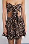 Leopard Print Woven Tie Detail Beach Blouse-Skirt Set Tbess25Au00104 - 3