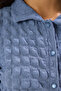 Indigo Dokulu Fitted/Vücuda Oturan Kısa Kollu Esnek Örme Bluz TWOSS24BZ00429 - 3