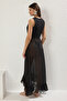 Siyah Dokuma Brodeli Maxi Plaj Kimono&Kaftan TBESS25KM00028 - 4