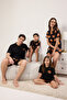 Siyah Unisex %100 Pamuk Ayıcık Baskılı Kısa Kol Family/Aile-Kız Örme Pijama Takımı TKDSS25PT00015 - 2
