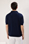 Lacivert Regular Polo Yaka Düz Polo Yaka T-shirt TMNSS25PO00008 - 4