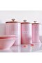 Pink metal spice jar set with airtight lids - 2