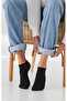 6 Pairs of Soft Textured Women's Black Bamboo Invisible Sneaker Sneaker Socks - 2