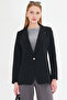 Women's Black Single Button Jacket Arm-23y001047 - 2