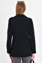Women's Black Single Button Jacket Arm-23y001047 - 5