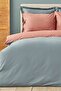 Basic Terecota Petrol 100% Cotton Double Sided Double Duvet Cover Set - 2