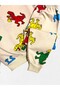 Boys' 100% Cotton Cream Dinosaurs Patterned Long Sleeve Seasonal Pajama Set - 4